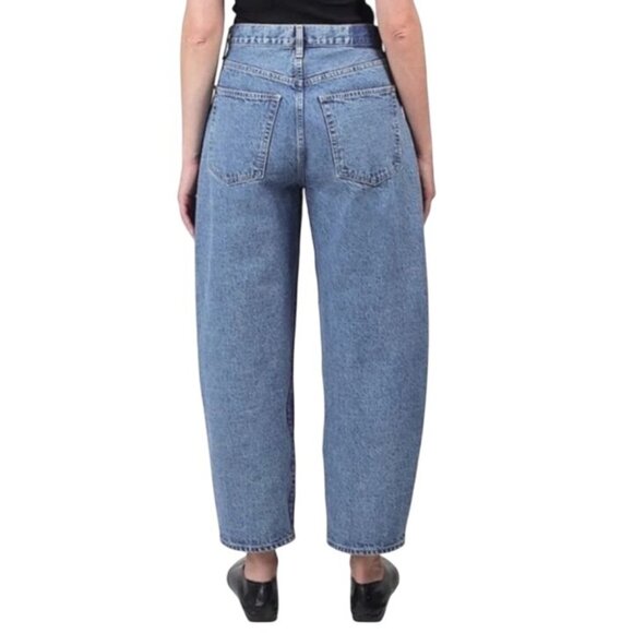 NEW Etica Denim Cassel Ultra High Barrel Leg Jeans Bluestone Size 30 Cropped - Picture 8 of 15